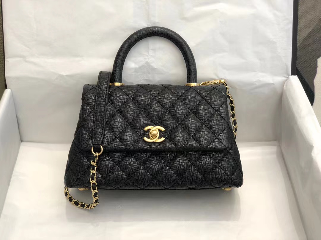 Wholesale Luxury Chanel Coco Handle Black 24*14*10Cm A92990