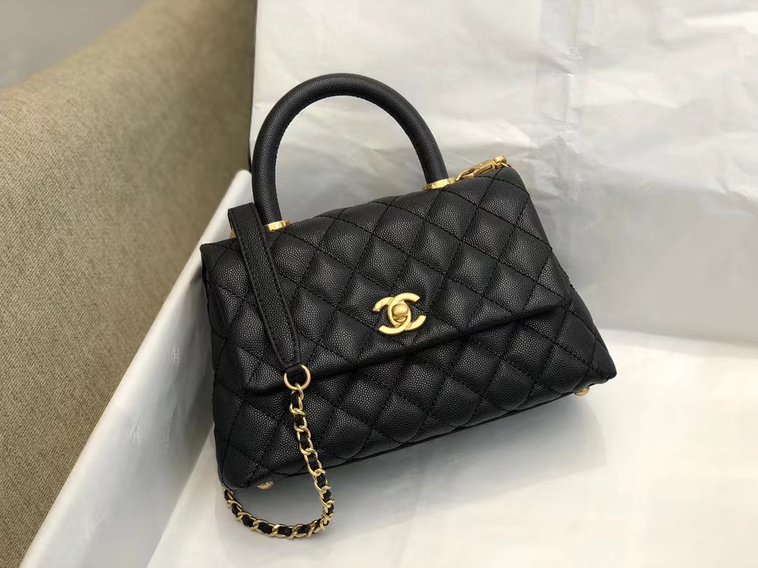 Wholesale Luxury Chanel Coco Handle Black 24*14*10Cm A92990 - Image 3