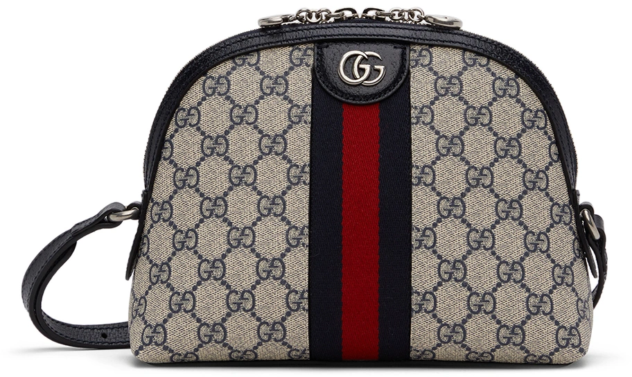 Wholesale Luxury Gucci Ophidia Gg Small Shoulder Bag Beige And Blue Gg Supreme Canvas 499621