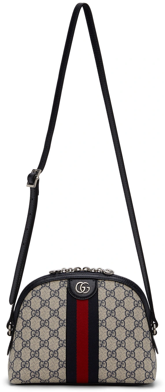 Wholesale Luxury Gucci Ophidia Gg Small Shoulder Bag Beige And Blue Gg Supreme Canvas 499621 - Image 6