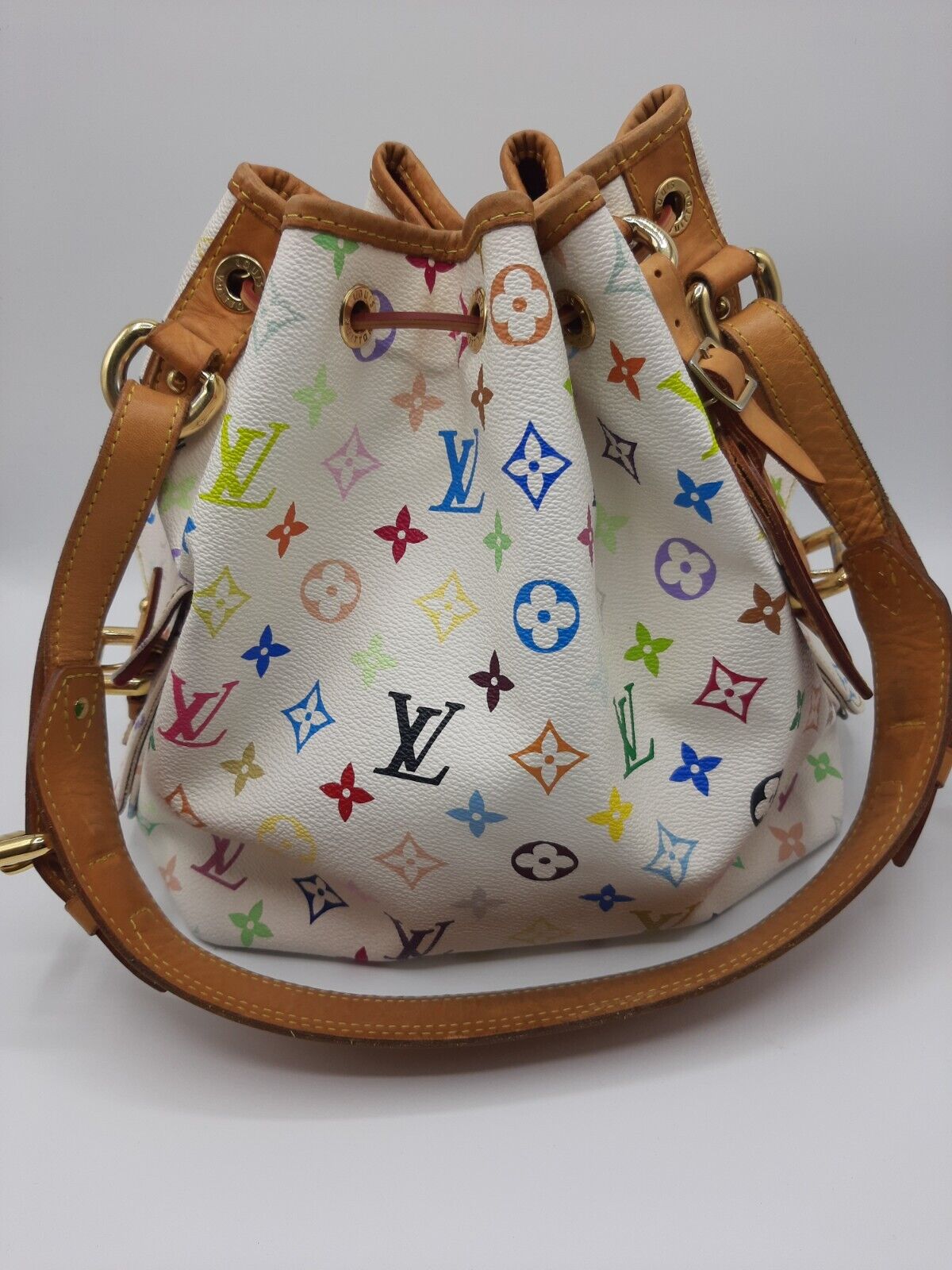 Wholesale Luxury Louis Vuitton Monogram Multi Color White Petit Noe Bag M42229 - Image 2