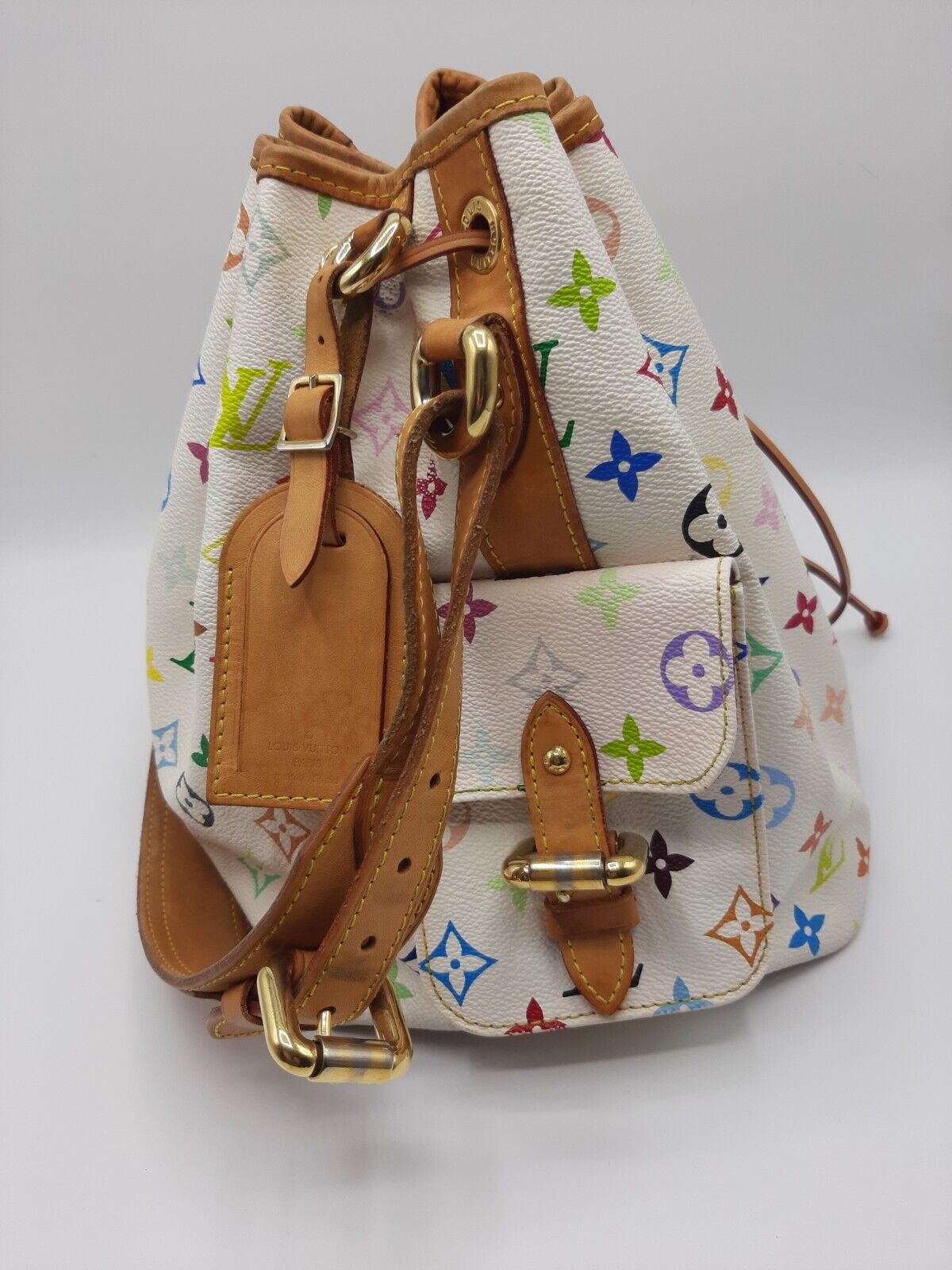 Wholesale Luxury Louis Vuitton Monogram Multi Color White Petit Noe Bag M42229 - Image 3