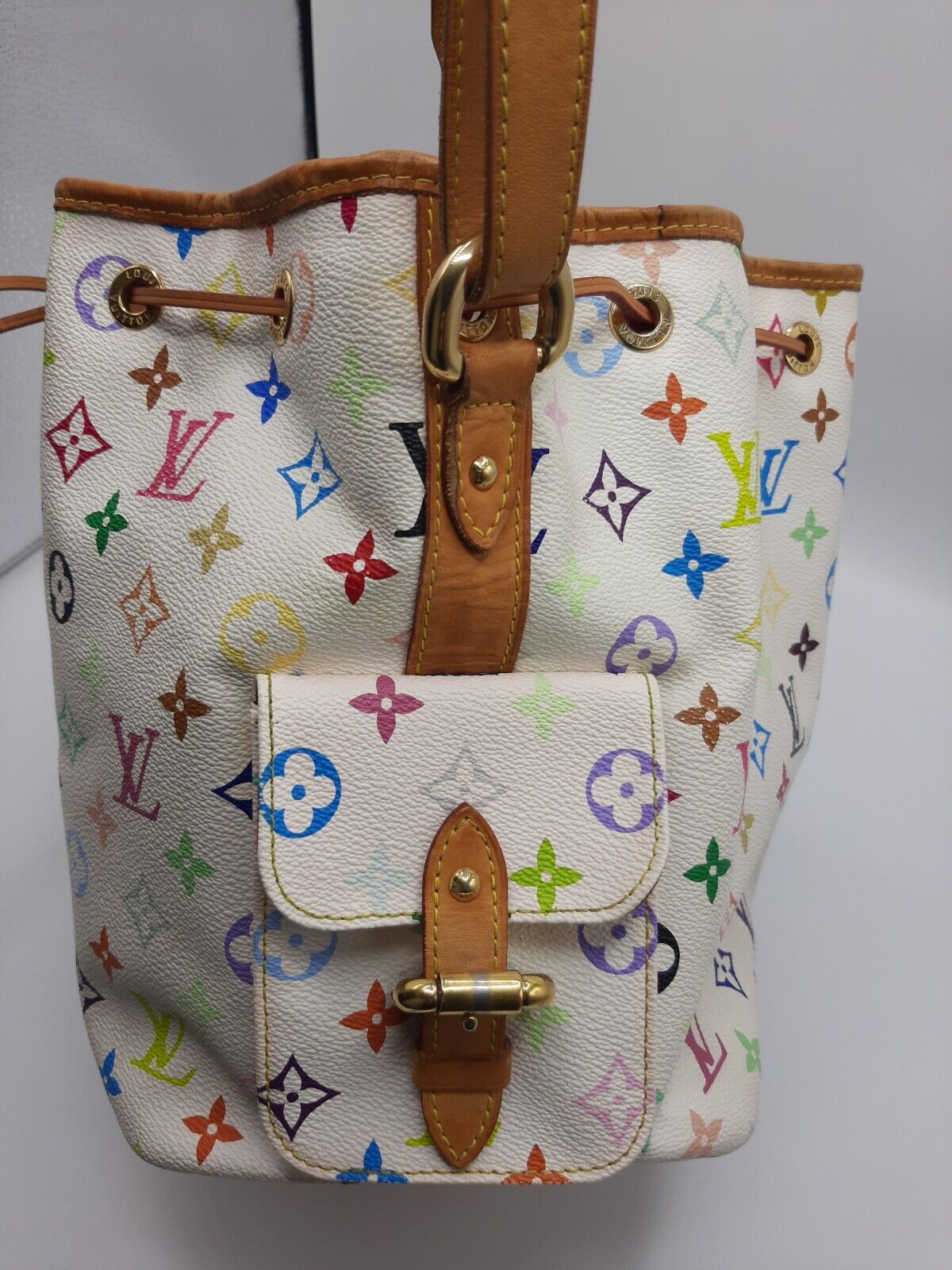 Wholesale Luxury Louis Vuitton Monogram Multi Color White Petit Noe Bag M42229 - Image 8