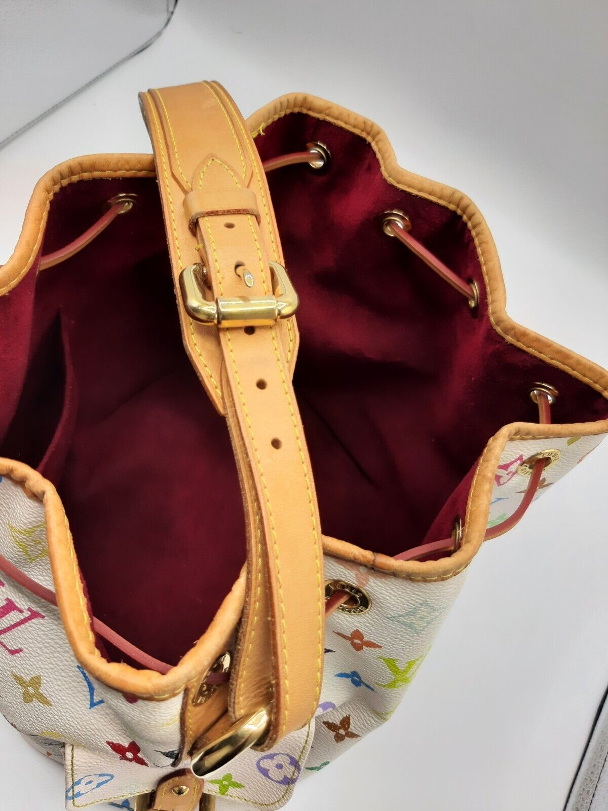 Wholesale Luxury Louis Vuitton Monogram Multi Color White Petit Noe Bag M42229 - Image 7