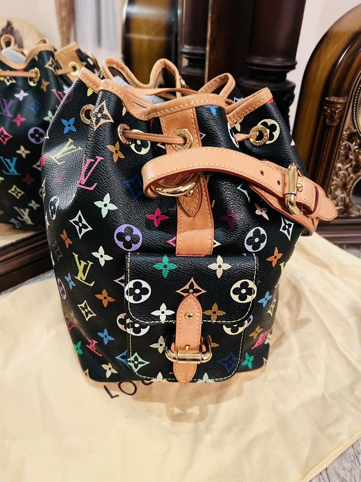 Wholesale Luxury Louis Vuitton Monogram Multi Color Black Petit Noe Bag M42230 - Image 4
