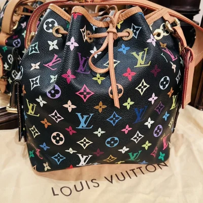 Wholesale Luxury Louis Vuitton Monogram Multi Color Black Petit Noe Bag M42230