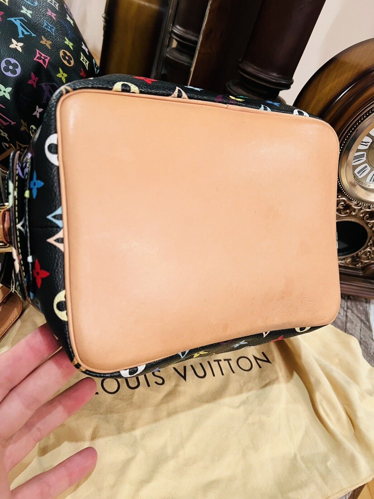 Wholesale Luxury Louis Vuitton Monogram Multi Color Black Petit Noe Bag M42230 - Image 8