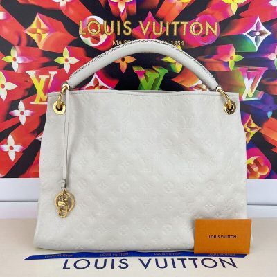 Wholesale Luxury Louis Vuitton Artsy Mm Classic Monogram Empreinte Mbossed White Leather Shoulder Bag M93449