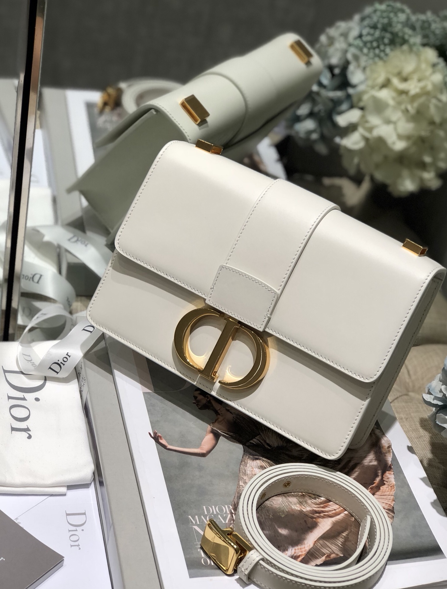 Wholesale Luxury Dior30 Montaigne Bag Latte Box Calfskin - Image 7