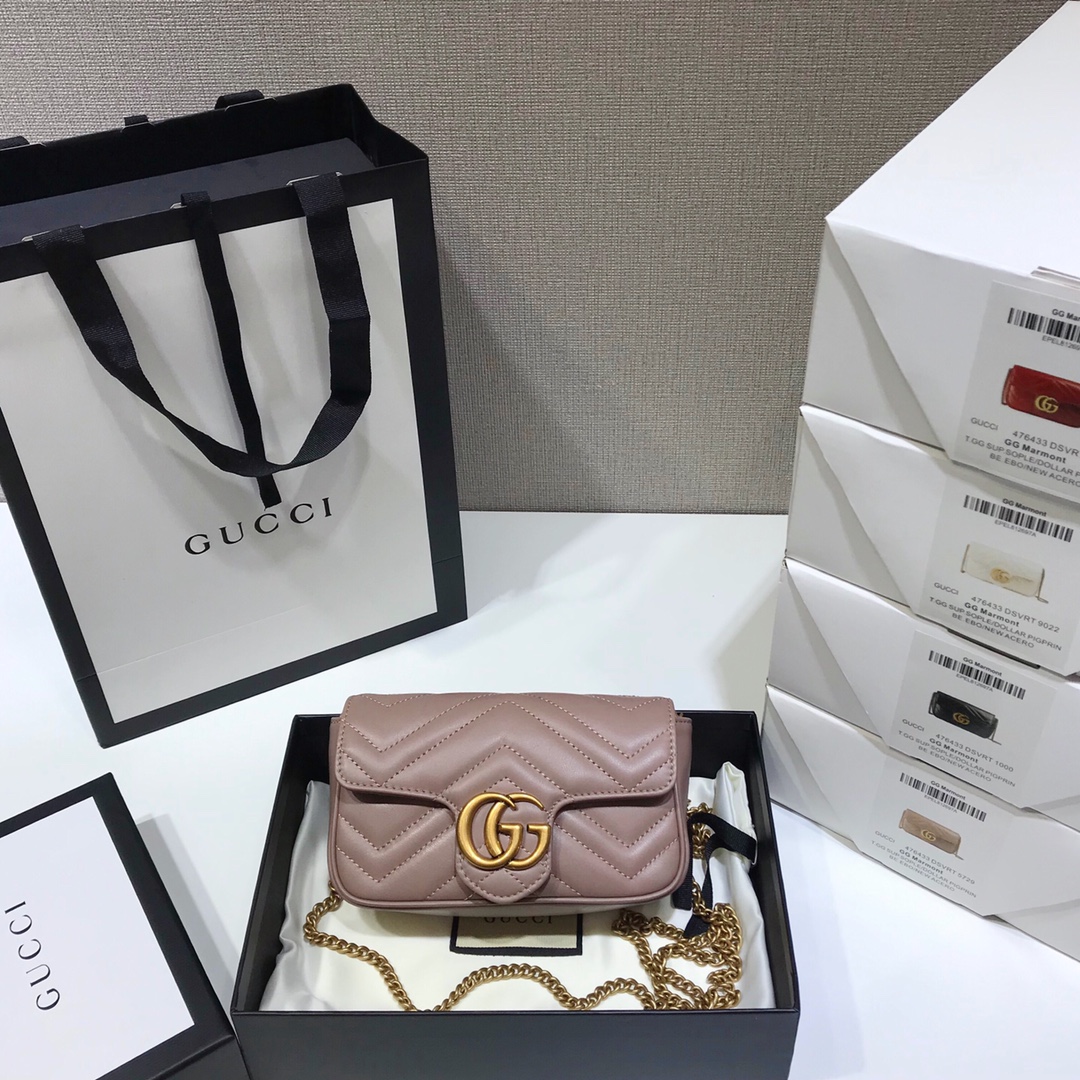 Wholesale Luxury Gucci Gg Marmont Matelasse Super Mini Bag Light Purple 476433 - Image 2