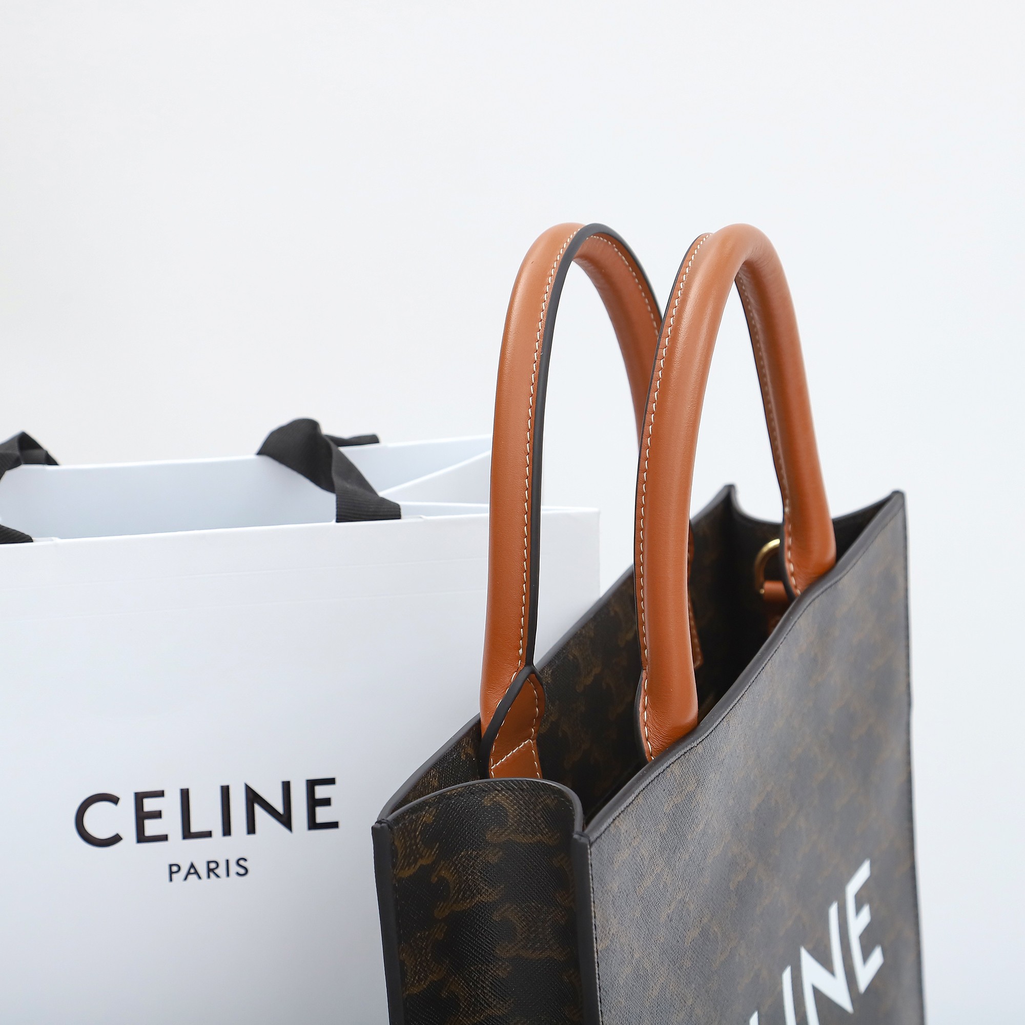 Wholesale Luxury Celine Small Cabas Vertical In Triomphe Canvas - Image 4