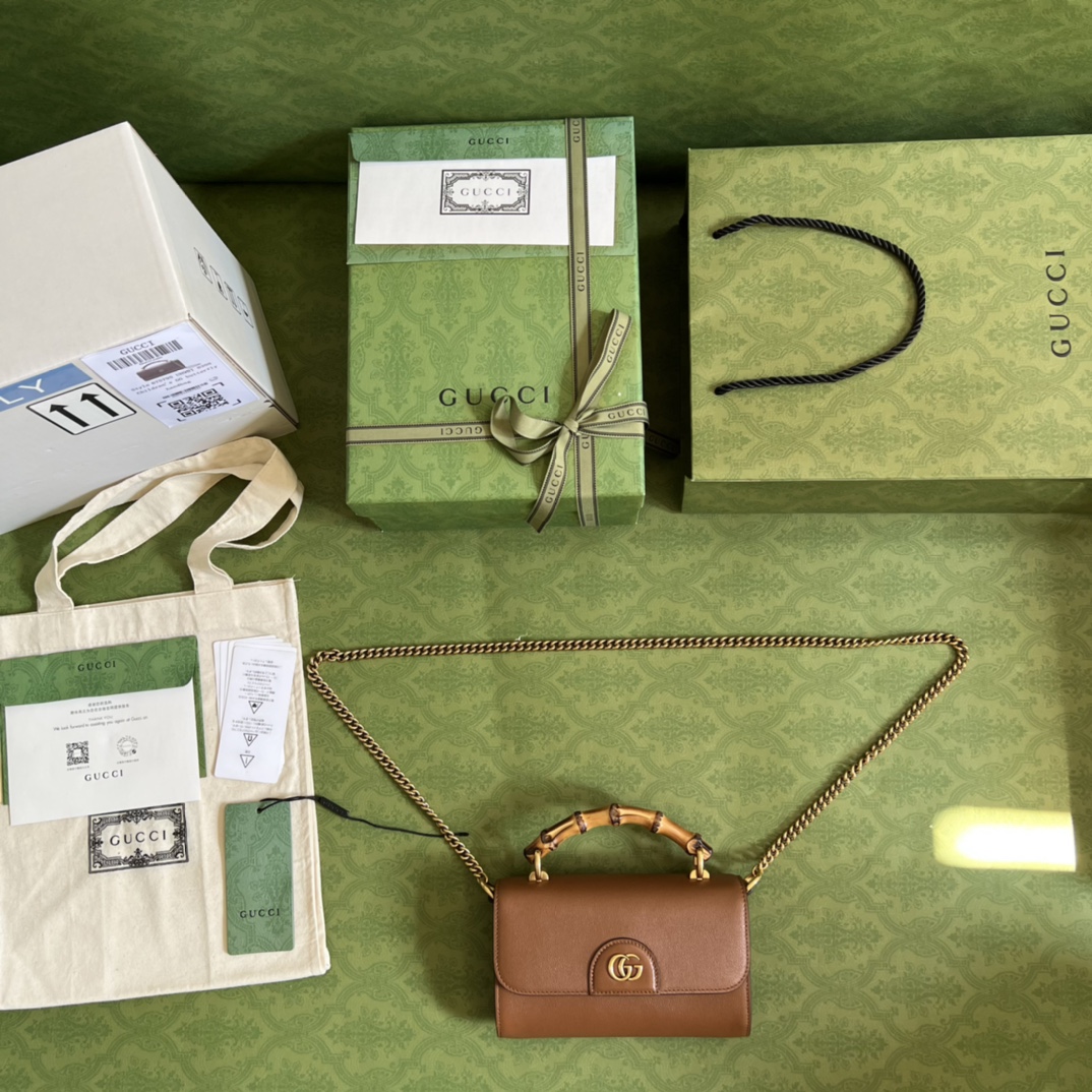 Wholesale Luxury Gucci Gg Small Top Handle Bag With Bamboo 675794 - Image 8
