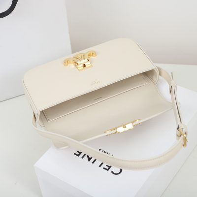 Alternative view of Wholesale Luxury Celine Shoulder Bag Triomphe In Shiny Calfskin Soft Yellow