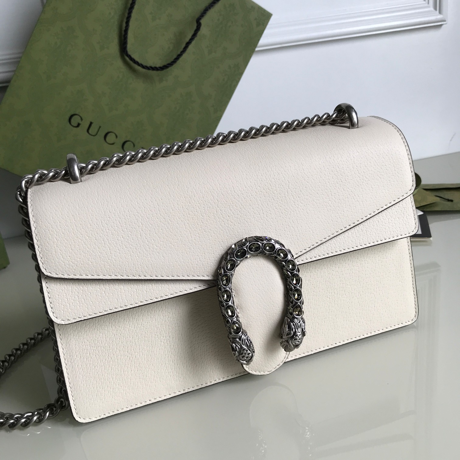 Wholesale Luxury Gucci Dionysus Small Shoulder Bag Pure White 400249 - Image 9
