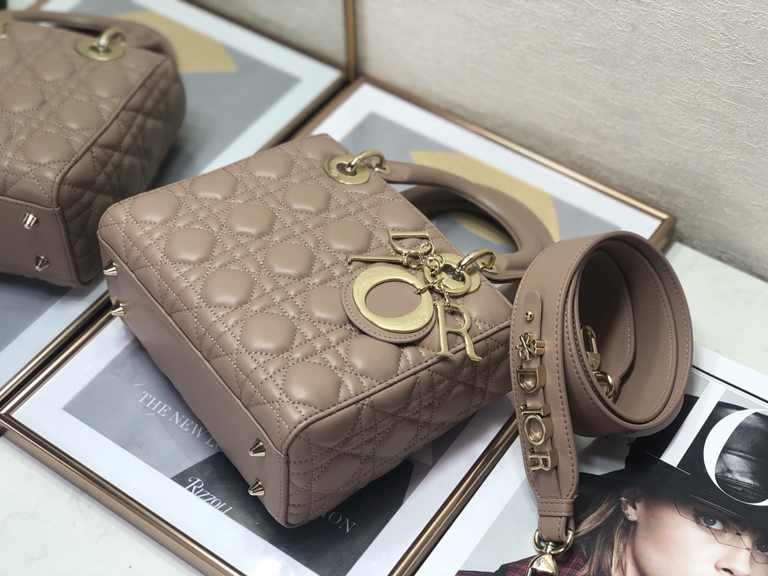Wholesale Luxury Dior Medium Lady Dior Bag Cherry Rose Des Vents Patent Cannage Calfskin M0565Owcb_M49P - Image 5