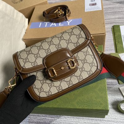 Wholesale Luxury Gucci Horsebit Min Brown 658574