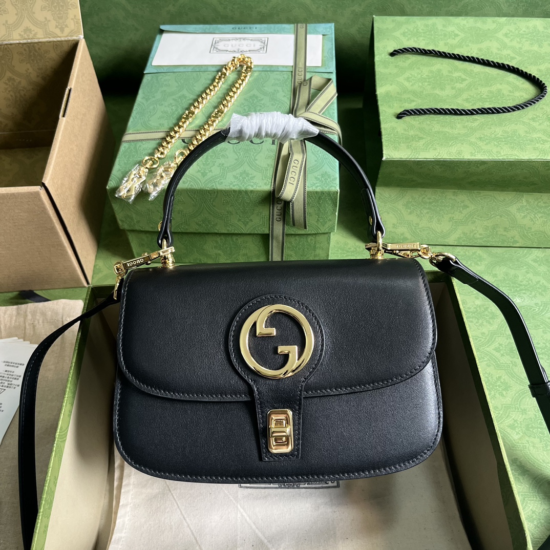 Wholesale Luxury Gucci Blondie Top-Handle Bag Black 735101