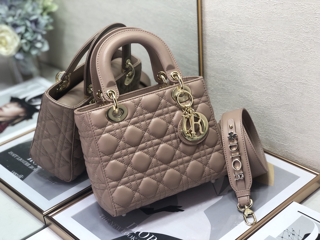 Wholesale Luxury Dior Medium Lady Dior Bag Cherry Rose Des Vents Patent Cannage Calfskin M0565Owcb_M49P