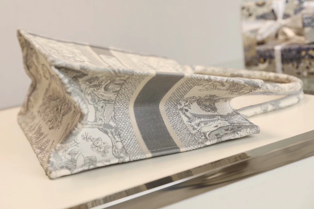 Wholesale Luxury Dior Book Tote Gray Toile De Jouy Embroidery - Image 6
