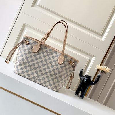 Wholesale Luxury Louis Vuitton Damier Azur Neverfull Pink Pm/Mm/Gm M41603