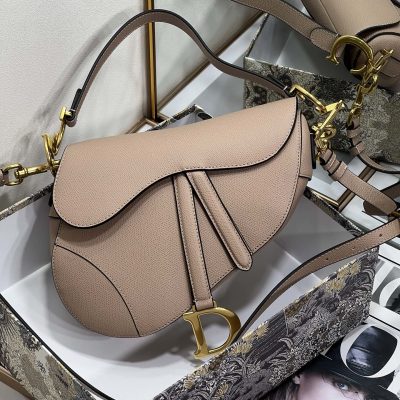 Wholesale Luxury Dior Saddle Bag Sand Pink Grained Calfskin M0455Cbaa_M84P
