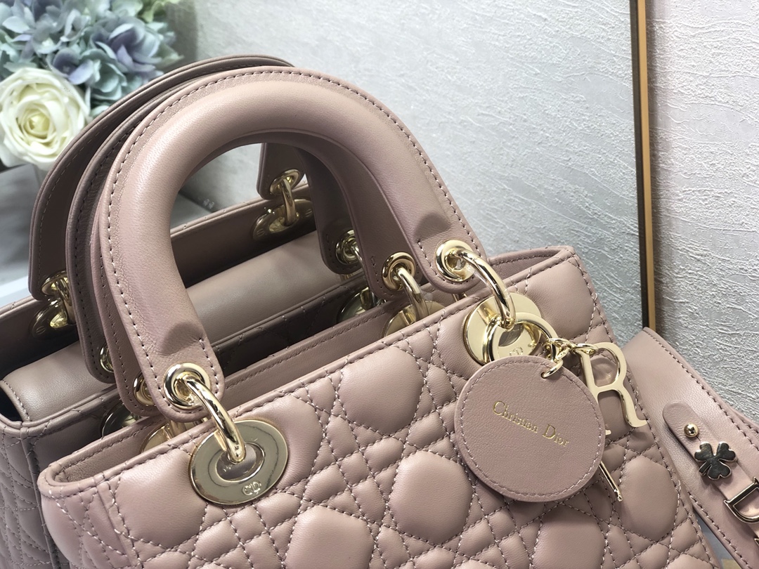 Wholesale Luxury Dior Medium Lady Dior Bag Cherry Rose Des Vents Patent Cannage Calfskin M0565Owcb_M49P - Image 4