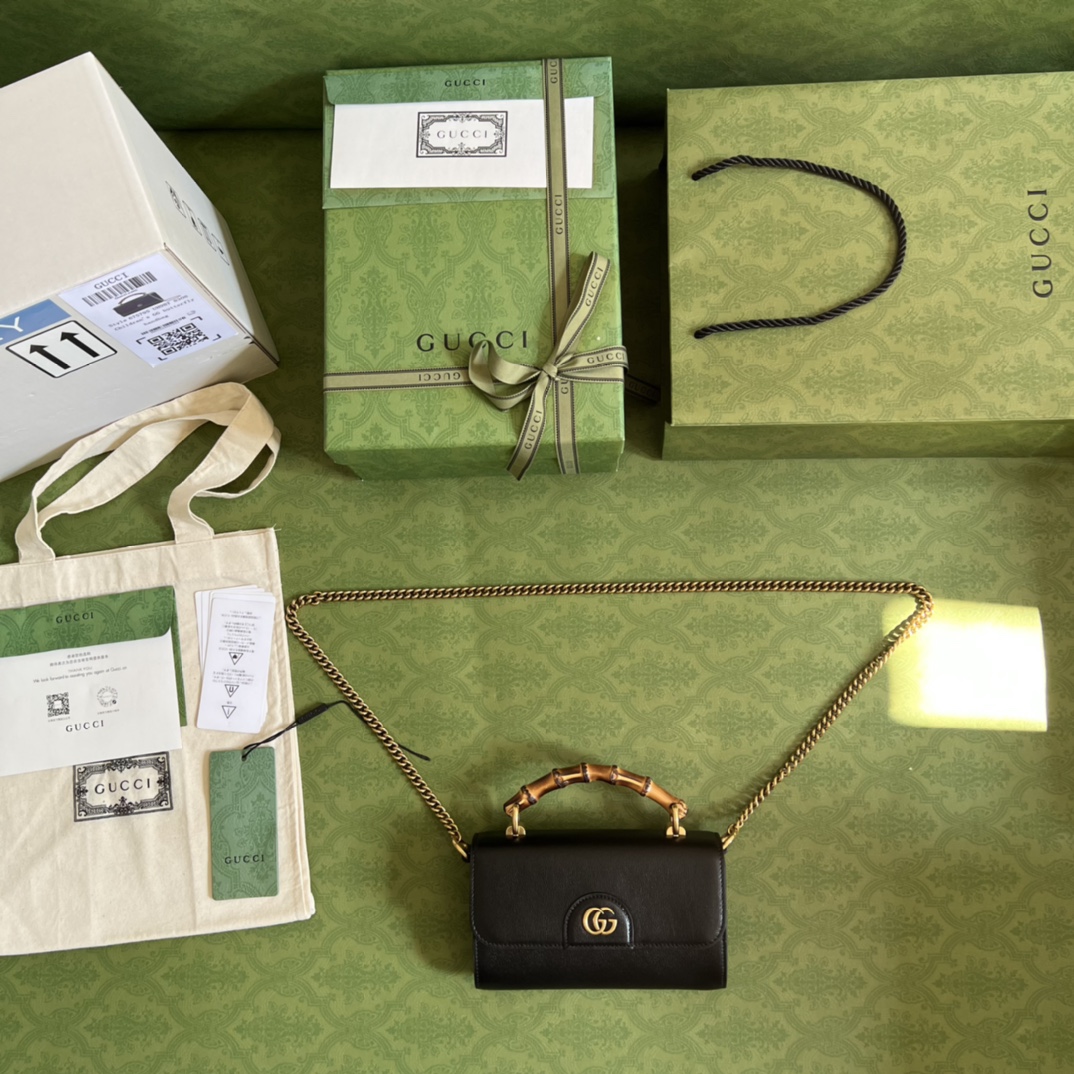 Wholesale Luxury Gucci Gg Small Top Handle Bag With Bamboo 675794 - Image 8