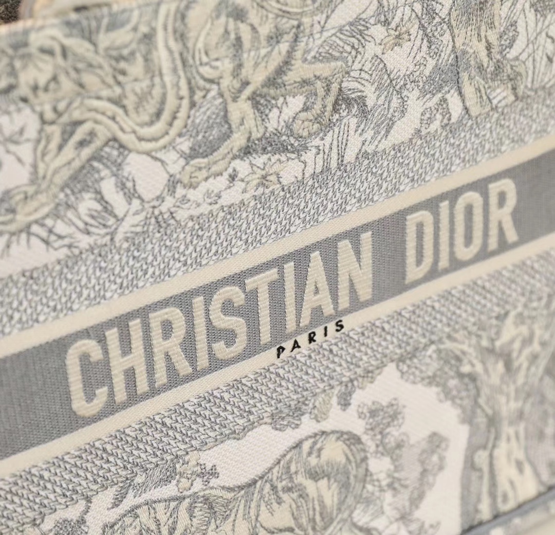 Wholesale Luxury Dior Book Tote Gray Toile De Jouy Embroidery - Image 7