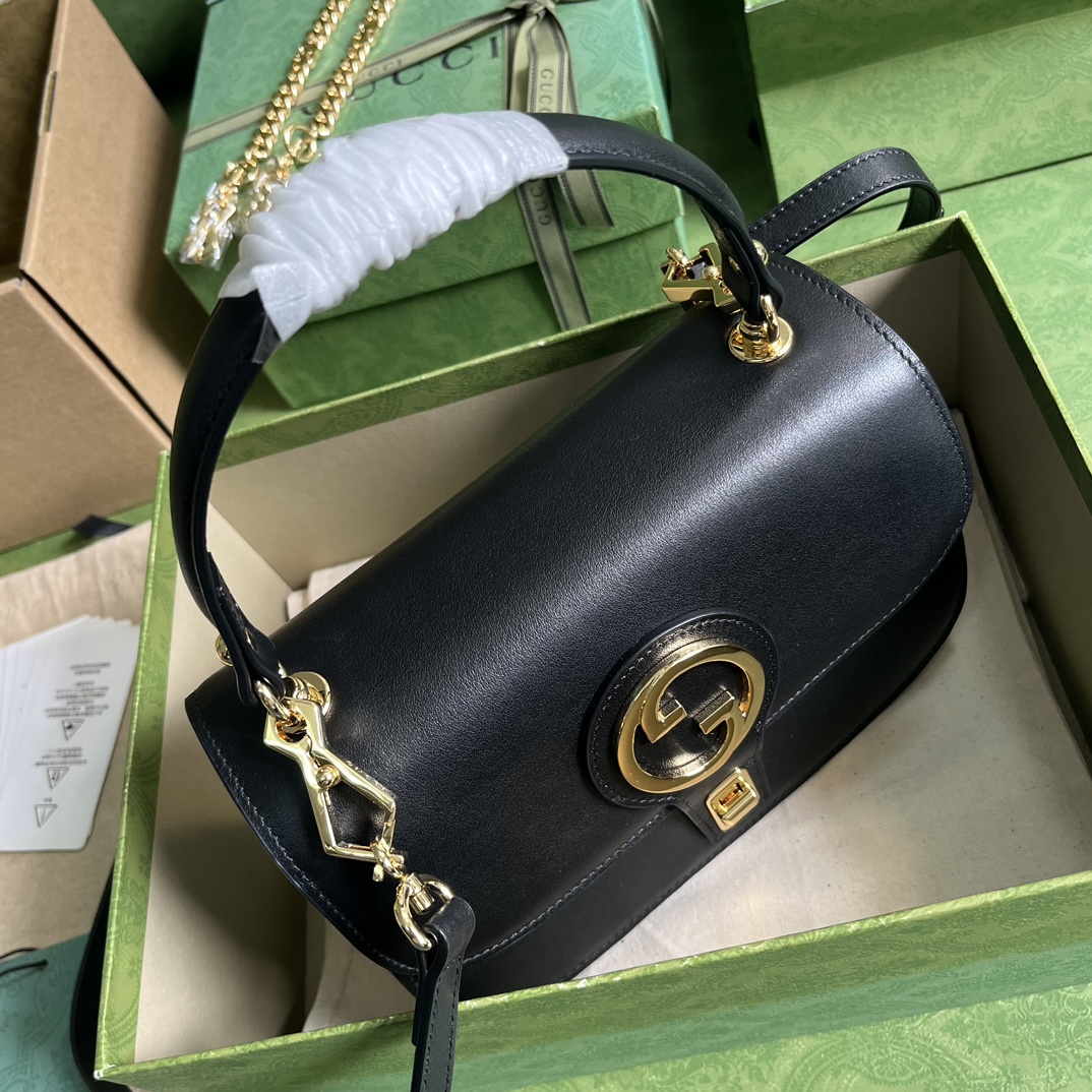 Wholesale Luxury Gucci Blondie Top-Handle Bag Black 735101 - Image 6