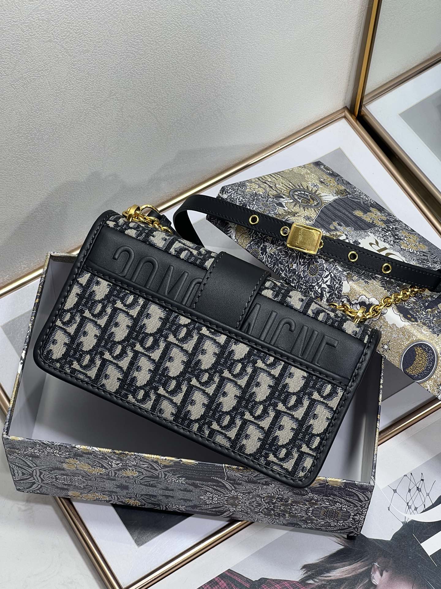 Wholesale Luxury Dior 30 Montaigne Bag Blue Dior Oblique Jacquard M9208Utzq_M928 - Image 5
