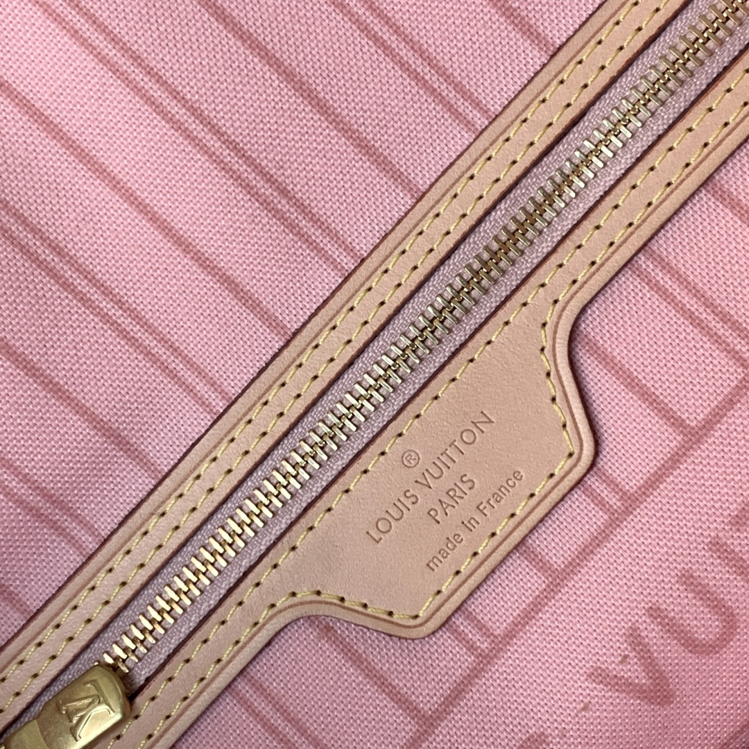 Wholesale Luxury Louis Vuitton Damier Azur Neverfull Pink Pm/Mm/Gm M41603 - Image 3