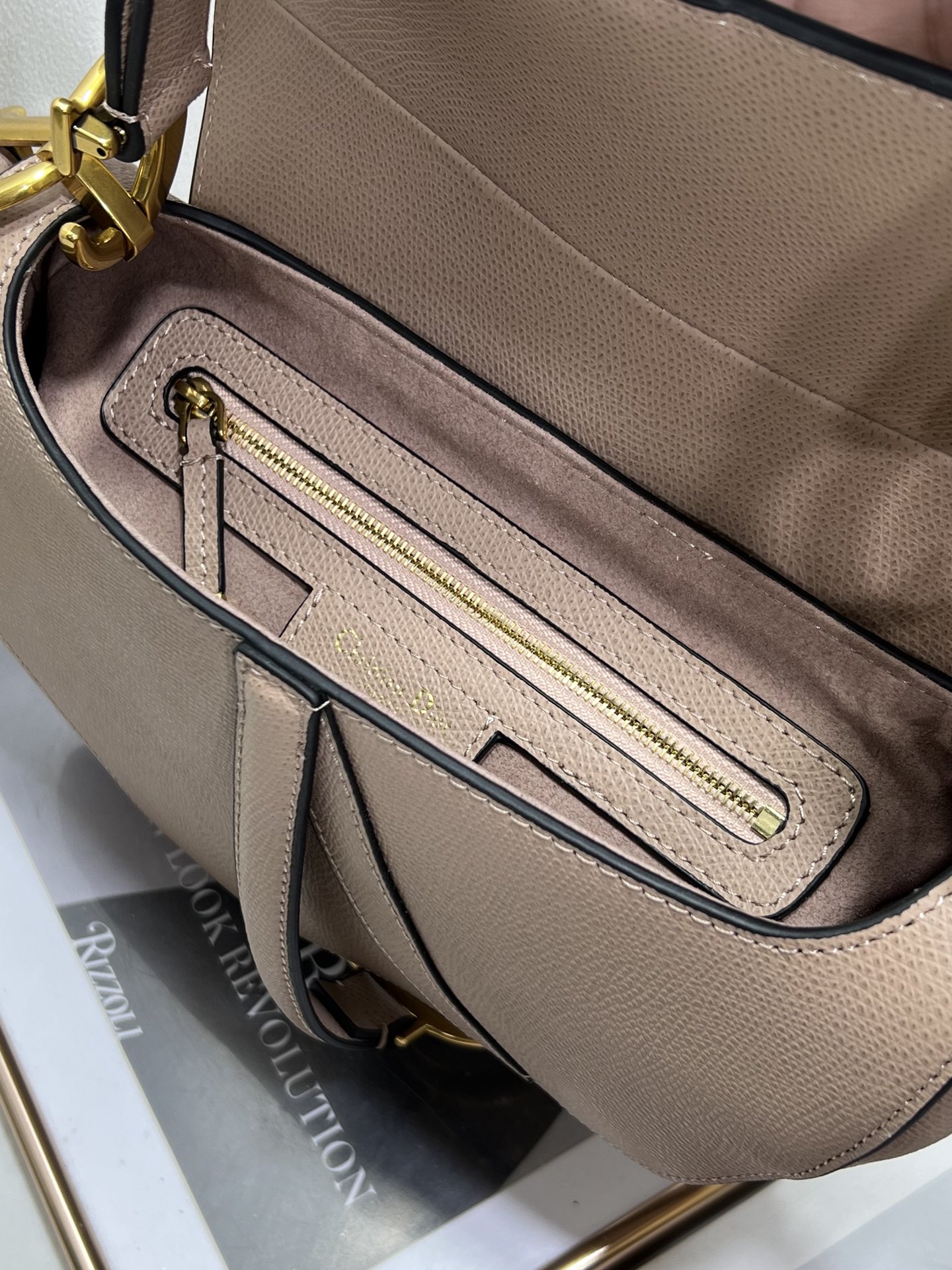 Wholesale Luxury Dior Saddle Bag Sand Pink Grained Calfskin M0455Cbaa_M84P - Image 9