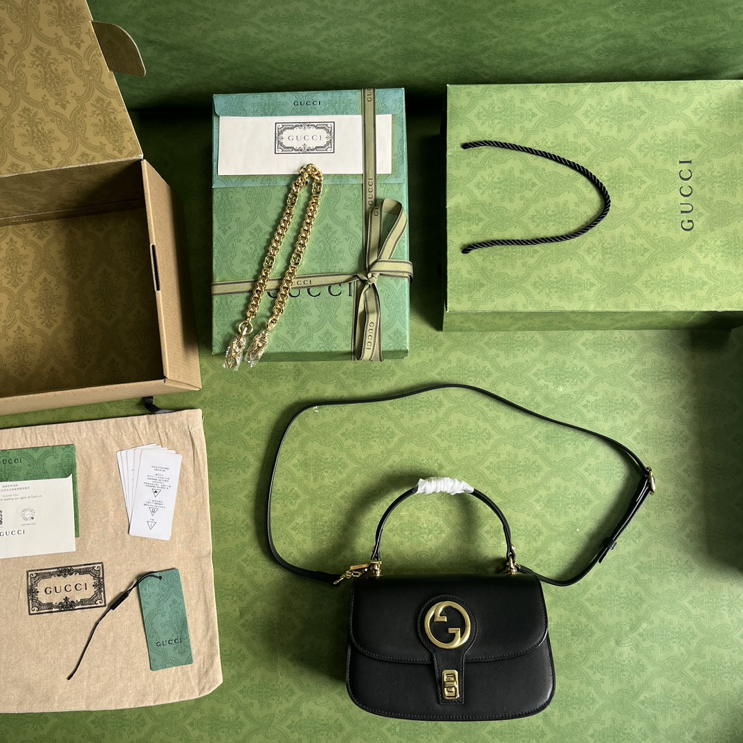Wholesale Luxury Gucci Blondie Top-Handle Bag Black 735101 - Image 5