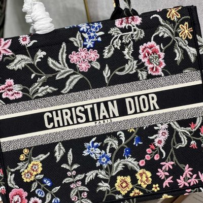 Alternative view of Wholesale Luxury Dior Book Tote Large Black Multicolor Dior Petites Fleurs Embroidery M1286Zeau_M911