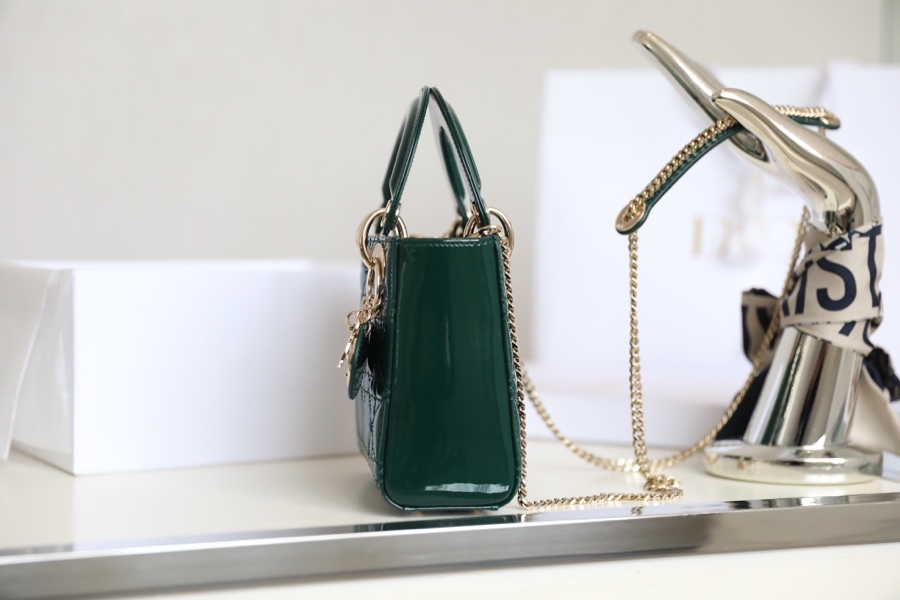 Wholesale Luxury Dior Mini Lady Dior Bag Emerald Green Patent Cannage Calfskin M0505Owcb_M81C - Image 5