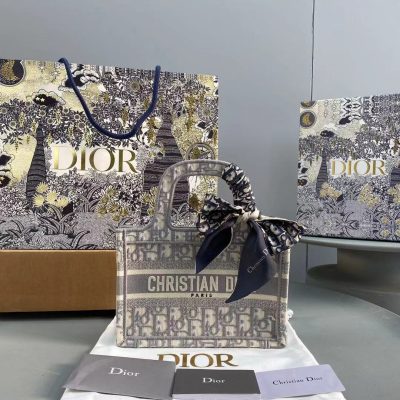 Wholesale Luxury Dior Book Tote Small Gray Dior Oblique Embroidery M1286Zriw_M932