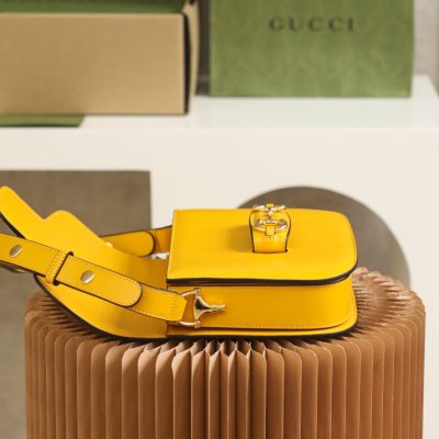 Alternative view of Wholesale Luxury Gucci Horsebit 1955 Shoulder Bag 602204 Yellow Leather