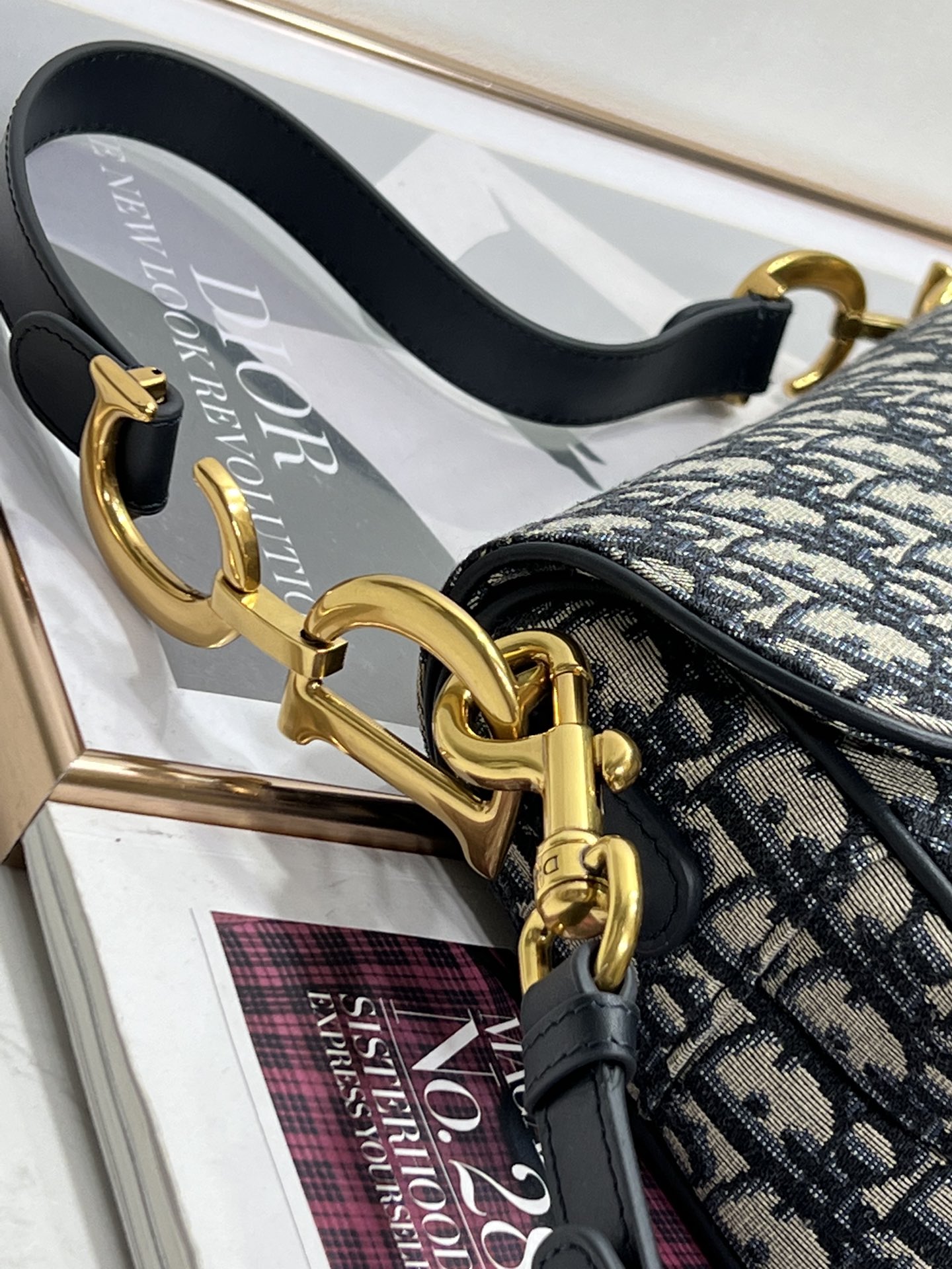 Wholesale Luxury Dior Saddle Bag Blue Dior Oblique Embroidery M0446Criw M928 - Image 2