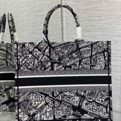 Alternative view of Wholesale Luxury Dior Book Tote Large Black And White Plan De Paris Embroidery M1296Zomp_M993