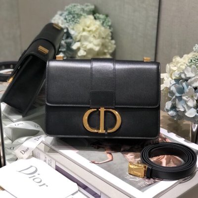 Wholesale Luxury Dior 30 Montaigne Bag Black Box Calfskin M9203Umos_M911