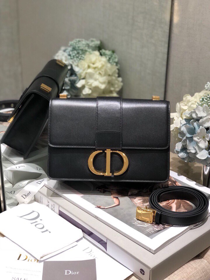 Wholesale Luxury Dior 30 Montaigne Bag Black Box Calfskin M9203Umos_M911