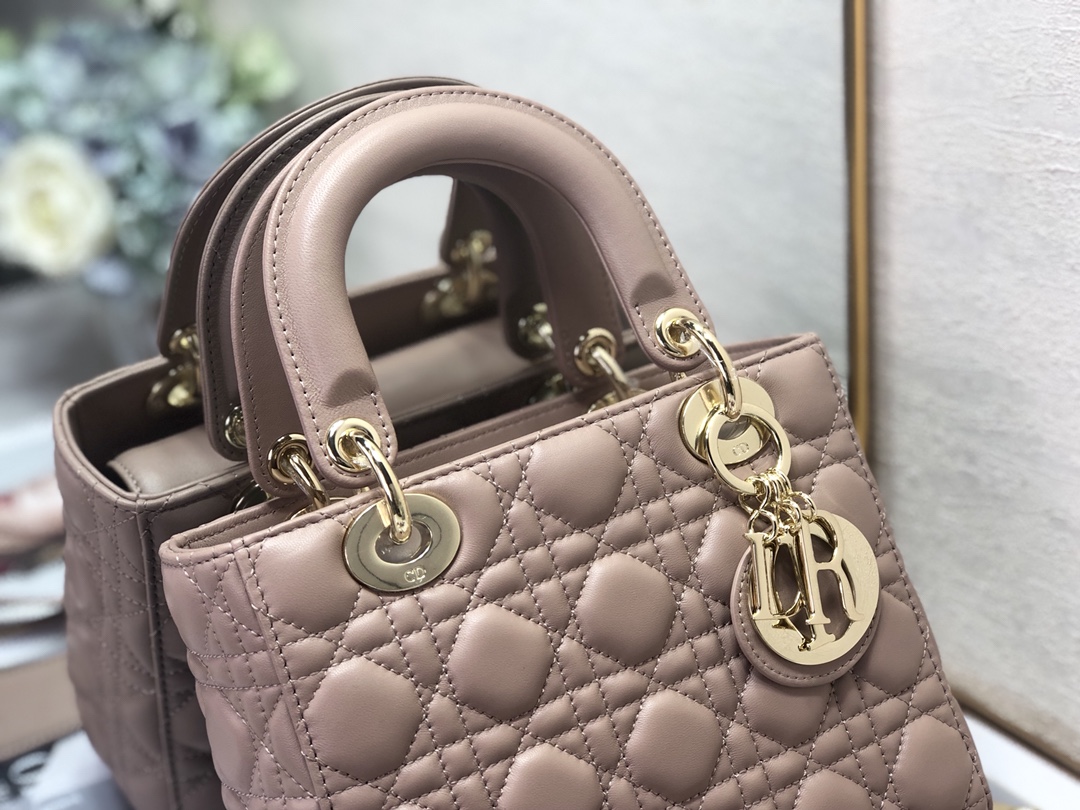 Wholesale Luxury Dior Medium Lady Dior Bag Cherry Rose Des Vents Patent Cannage Calfskin M0565Owcb_M49P - Image 6