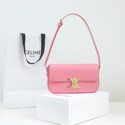 Wholesale Luxury Celine Shoulder Bag Triomphe In Shiny Calfskin Pink