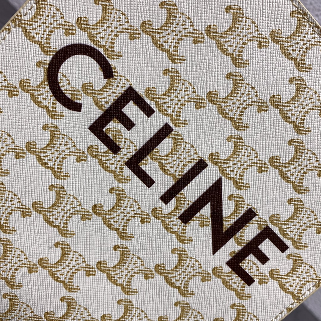 Wholesale Luxury Celine Triomphe Mini Tote White 194372Bzk.01Bc - Image 5