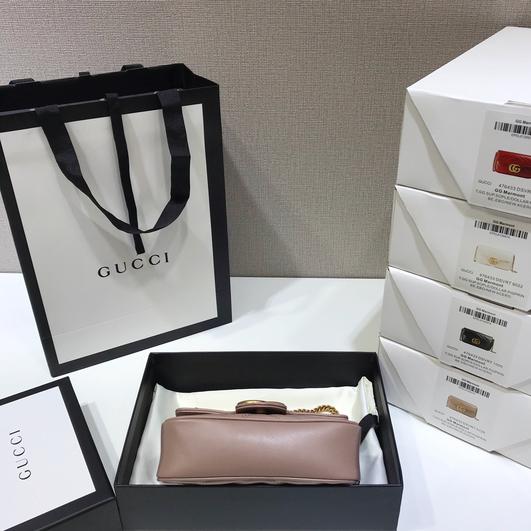 Wholesale Luxury Gucci Gg Marmont Matelasse Super Mini Bag Light Purple 476433 - Image 5
