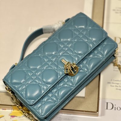 Alternative view of Wholesale Luxury Dior Miss Mini Bag Peacock Blue Cannage Lambskin