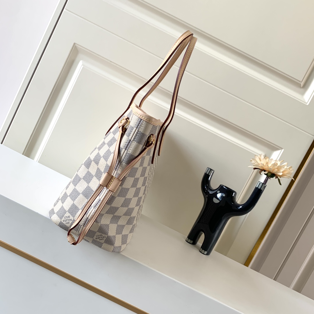 Wholesale Luxury Louis Vuitton Damier Azur Neverfull Pink Pm/Mm/Gm M41603 - Image 4