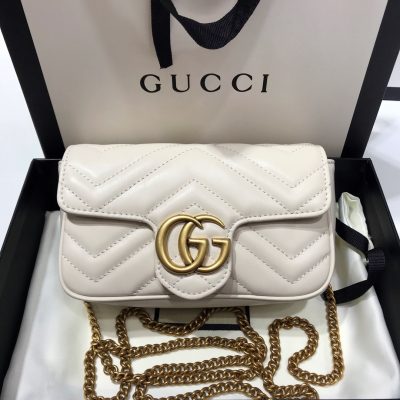 Wholesale Luxury Gucci Gg Marmont Matelasse Super Mini Bag White 476433