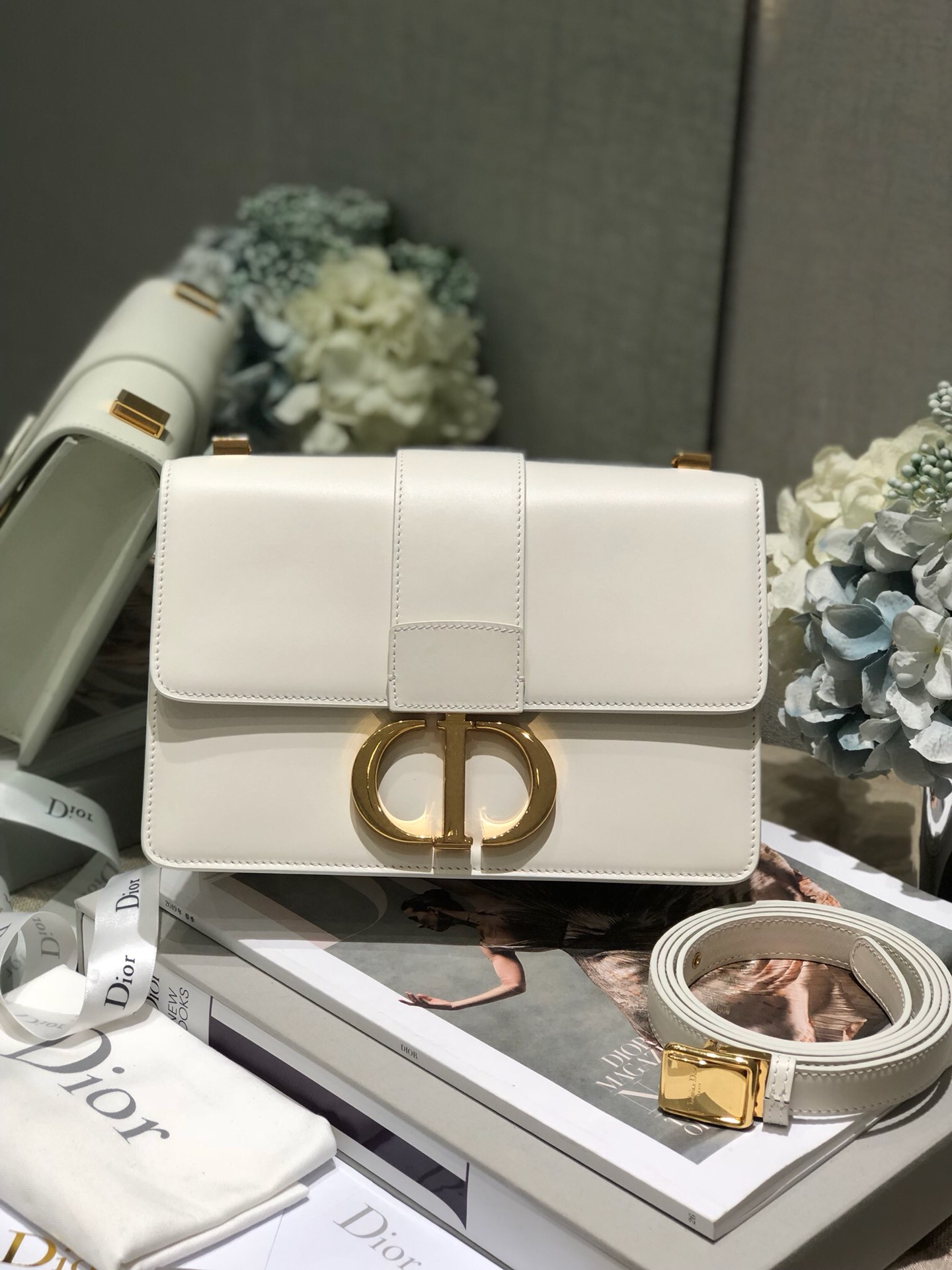 Wholesale Luxury Dior30 Montaigne Bag Latte Box Calfskin
