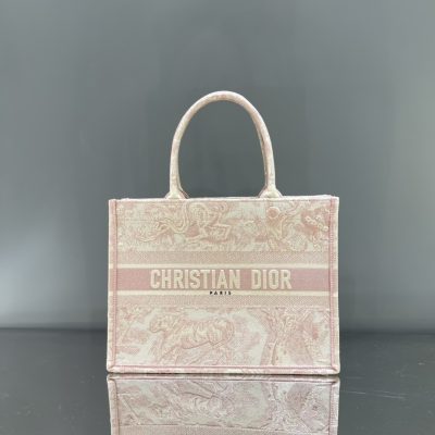 Wholesale Luxury Dior Book Tote Medium Pink Toile De Jouy Embroidery M1296Ztdt_M956